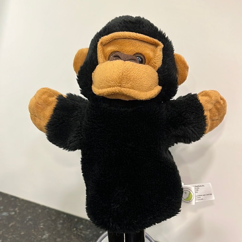 Animal Adventure Monkey Puppet-Brown-Size 9”